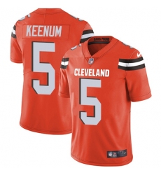 Men's Nike Cleveland Browns #5 Case Keenum Orange Alternate Stitched NFL Vapor Untouchable Limited Jersey