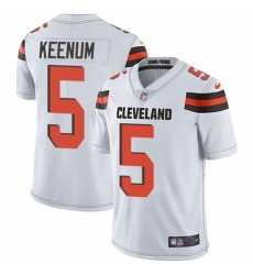 Men's Nike Cleveland Browns #5 Case Keenum White Stitched NFL Vapor Untouchable Limited Jersey