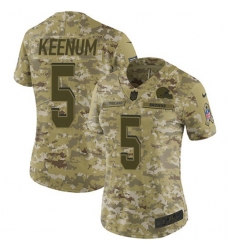 Women's Nike Cleveland Browns #5 Case Keenum Camo Stitched NFL Limited 2018 Salute To Service Jersey