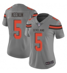 Women's Nike Cleveland Browns #5 Case Keenum Gray Stitched NFL Limited Inverted Legend Jersey