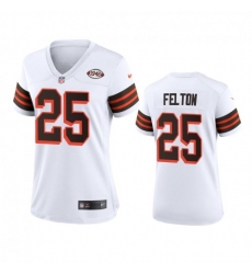Women's Cleveland Browns #25 Demetric Felton Nike 1946 Collection Alternate Game Limited NFL Jersey - White