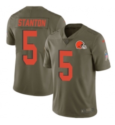 Mens Nike Cleveland Browns #5 Drew Stanton Olive Stitched NFL Limited 2017 Salute To Service Jersey