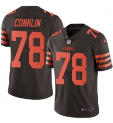 Men's Nike Cleveland Browns #78 Jack Conklin Brown Stitched NFL Limited Rush Jersey