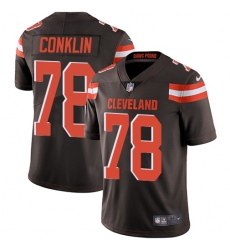 Men's Nike Cleveland Browns #78 Jack Conklin Brown Team Color Stitched NFL Vapor Untouchable Limited Jersey