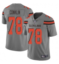 Men's Nike Cleveland Browns #78 Jack Conklin Gray Stitched NFL Limited Inverted Legend Jersey