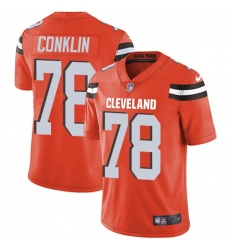 Men's Nike Cleveland Browns #78 Jack Conklin Orange Alternate Stitched NFL Vapor Untouchable Limited Jersey