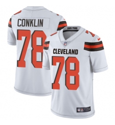 Men's Nike Cleveland Browns #78 Jack Conklin White Stitched NFL Vapor Untouchable Limited Jersey