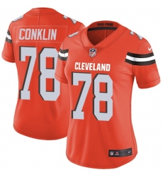 Women's Nike Cleveland Browns #78 Jack Conklin Orange Alternate Stitched NFL Vapor Untouchable Limited Jersey