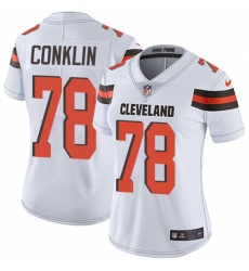 Women's Nike Cleveland Browns #78 Jack Conklin White Stitched NFL Vapor Untouchable Limited Jersey