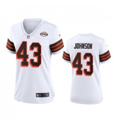Women's Cleveland Browns #43 John Johnson Nike 1946 Collection Alternate Game Limited NFL Jersey - White