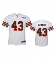 Youth Cleveland Browns #43 John Johnson Nike 1946 Collection Alternate Game Limited NFL Jersey - White