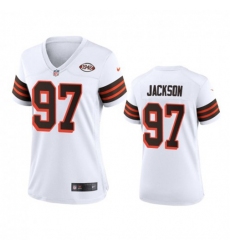 Women's Cleveland Browns #97 Malik Jackson Nike 1946 Collection Alternate Game Limited NFL Jersey - White