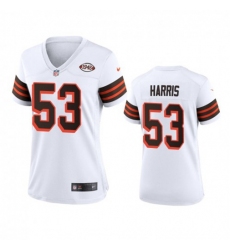 Women's Cleveland Browns #53 Nick Harris Nike 1946 Collection Alternate Game Limited NFL Jersey - White