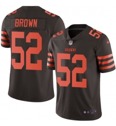 Men's Nike Cleveland Browns #52 Preston Brown Brown Stitched NFL Limited Rush Jersey
