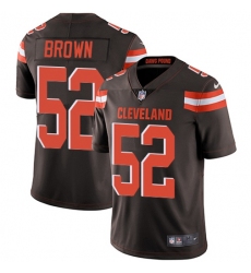 Men's Nike Cleveland Browns #52 Preston Brown Brown Team Color Stitched NFL Vapor Untouchable Limited Jersey