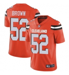 Men's Nike Cleveland Browns #52 Preston Brown Orange Alternate Stitched NFL Vapor Untouchable Limited Jersey