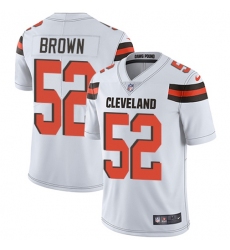 Men's Nike Cleveland Browns #52 Preston Brown White Stitched NFL Vapor Untouchable Limited Jersey