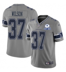 Men's Nike Dallas Cowboys #37 Donovan Wilson Gray Stitched With Established In 1960 Patch NFL Limited Inverted Legend Jersey