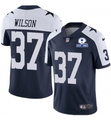 Men's Nike Dallas Cowboys #37 Donovan Wilson Navy Blue Thanksgiving Stitched With Established In 1960 Patch NFL Vapor Untouchable Limited Throwback Jersey