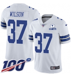 Men's Nike Dallas Cowboys #37 Donovan Wilson White Stitched With Established In 1960 Patch NFL 100th Season Vapor Untouchable Limited Jersey