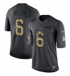 Men's Nike Dallas Cowboys #6 Donovan Wilson Black Stitched NFL Limited 2016 Salute To Service Jersey