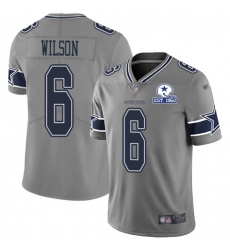 Men's Nike Dallas Cowboys #6 Donovan Wilson Gray Stitched With Established In 1960 Patch NFL Limited Inverted Legend Jersey