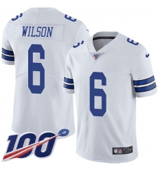 Men's Nike Dallas Cowboys #6 Donovan Wilson White Stitched NFL 100th Season Vapor Untouchable Limited Jersey