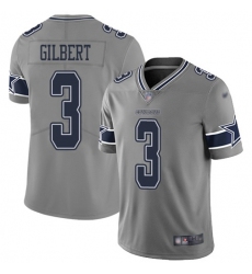 Men's Nike Dallas Cowboys #3 Garrett Gilbert Gray Stitched NFL Limited Inverted Legend Jersey