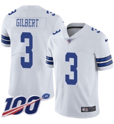 Men's Nike Dallas Cowboys #3 Garrett Gilbert White Stitched NFL 100th Season Vapor Untouchable Limited Jersey