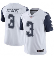 Men's Nike Dallas Cowboys #3 Garrett Gilbert White Stitched NFL Limited Rush Jersey