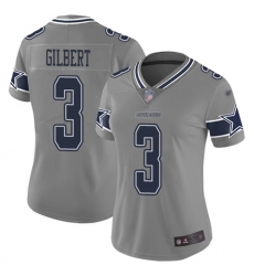 Women's Nike Dallas Cowboys #3 Garrett Gilbert Gray Stitched NFL Limited Inverted Legend Jersey