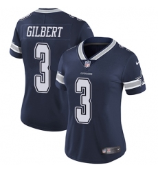 Women's Nike Dallas Cowboys #3 Garrett Gilbert Navy Blue Team Color Stitched NFL Vapor Untouchable Limited Jersey