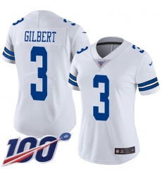 Women's Nike Dallas Cowboys #3 Garrett Gilbert White Stitched NFL 100th Season Vapor Untouchable Limited Jersey
