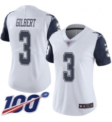 Women's Nike Dallas Cowboys #3 Garrett Gilbert White Stitched NFL Limited Rush 100th Season Jersey