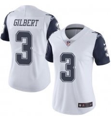 Women's Nike Dallas Cowboys #3 Garrett Gilbert White Stitched NFL Limited Rush Jersey