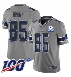 Men's Nike Dallas Cowboys #85 Noah Brown Gray Stitched With Established In 1960 Patch NFL Limited Inverted Legend 100th Season Jersey