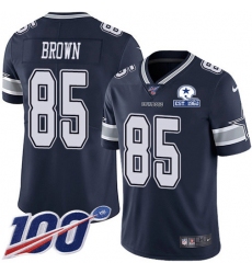 Men's Nike Dallas Cowboys #85 Noah Brown Navy Blue Team Color Stitched With Established In 1960 Patch NFL 100th Season Vapor Untouchable Limited Jersey