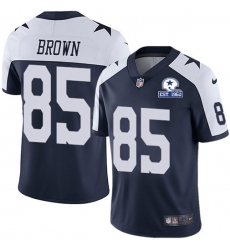 Men's Nike Dallas Cowboys #85 Noah Brown Navy Blue Thanksgiving Stitched With Established In 1960 Patch NFL Vapor Untouchable Limited Throwback Jersey