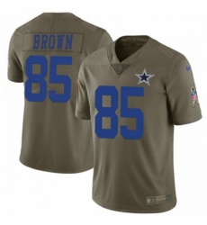 Men's Nike Dallas Cowboys #85 Noah Brown Olive Stitched NFL Limited 2017 Salute To Service Jersey