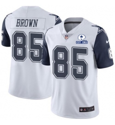Men's Nike Dallas Cowboys #85 Noah Brown White Stitched With Established In 1960 Patch NFL Limited Rush Jersey