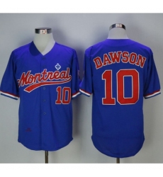 Mitchell And Ness BP Montreal Expos #10 Andre Dawson Blue Throwback Stitched MLB Jersey