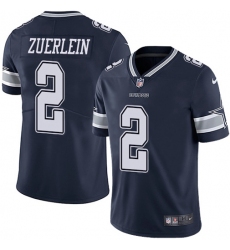 Men's Nike Dallas Cowboys #2 Greg Zuerlein Navy Blue Team Color Stitched NFL Vapor Untouchable Limited Jersey