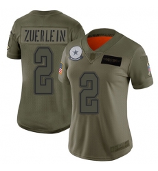 Women's Nike Dallas Cowboys #2 Greg Zuerlein Camo Stitched NFL Limited 2019 Salute To Service Jersey