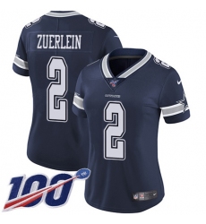 Women's Nike Dallas Cowboys #2 Greg Zuerlein Navy Blue Team Color Stitched NFL 100th Season Vapor Untouchable Limited Jersey
