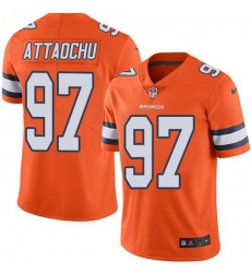 Men's Nike Denver Broncos #97 Jeremiah Attaochu Orange Stitched NFL Limited Rush Jersey