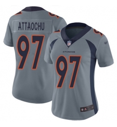 Women's Nike Denver Broncos #97 Jeremiah Attaochu Gray Stitched NFL Limited Inverted Legend Jersey