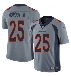 Men's Nike Denver Broncos #25 Melvin Gordon III Gray Stitched NFL Limited Inverted Legend Jersey