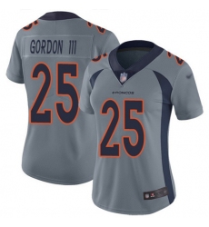 Women's Nike Denver Broncos #25 Melvin Gordon III Gray Stitched NFL Limited Inverted Legend Jersey