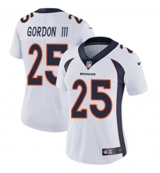 Women's Nike Denver Broncos #25 Melvin Gordon III White Stitched NFL Vapor Untouchable Limited Jersey