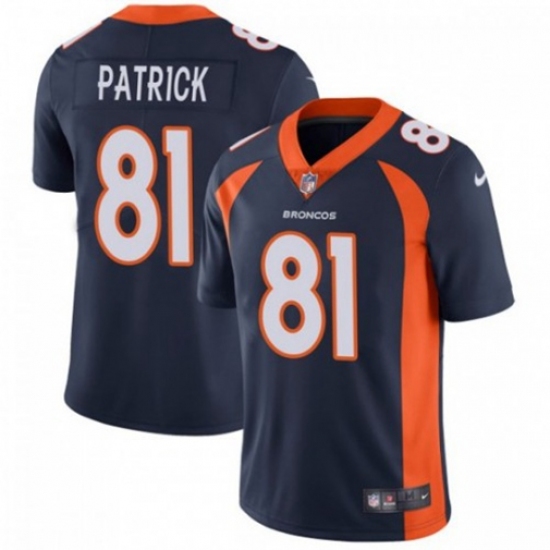 Men's Nike Denver Broncos #81 Tim Patrick Navy Blue Alternate Stitched NFL Vapor Untouchable Limited Jersey